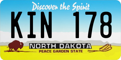 ND license plate KIN178