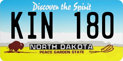 ND license plate KIN180