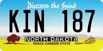 ND license plate KIN187