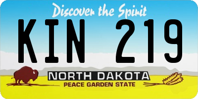 ND license plate KIN219