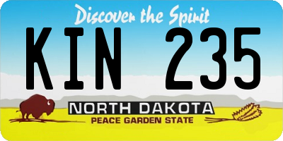 ND license plate KIN235