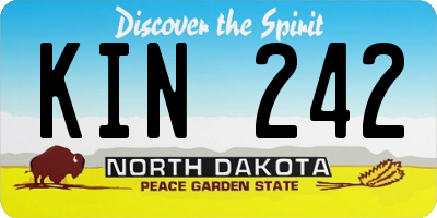 ND license plate KIN242