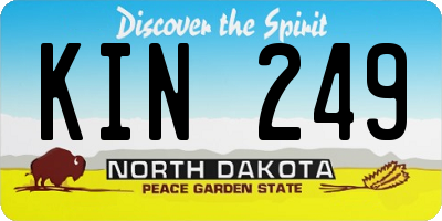 ND license plate KIN249