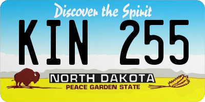 ND license plate KIN255