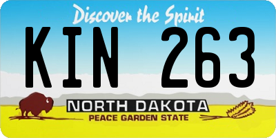 ND license plate KIN263