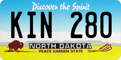 ND license plate KIN280