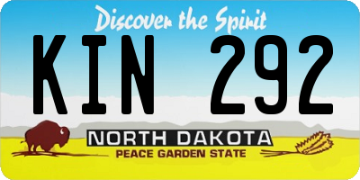 ND license plate KIN292