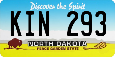 ND license plate KIN293