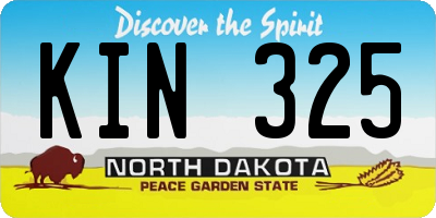ND license plate KIN325