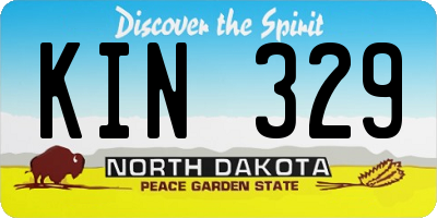 ND license plate KIN329