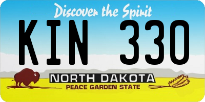 ND license plate KIN330