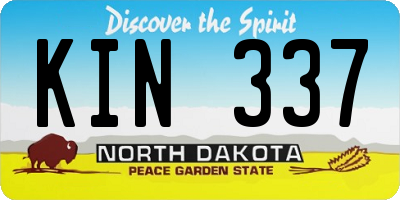 ND license plate KIN337