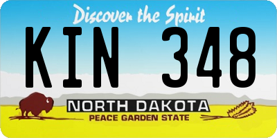 ND license plate KIN348