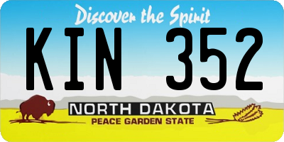 ND license plate KIN352