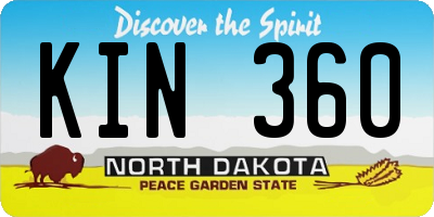 ND license plate KIN360