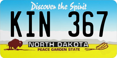 ND license plate KIN367