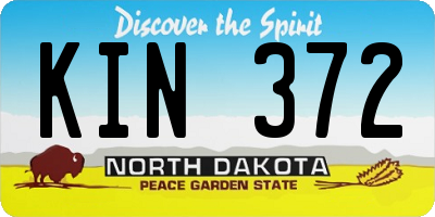 ND license plate KIN372