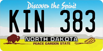 ND license plate KIN383