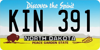 ND license plate KIN391