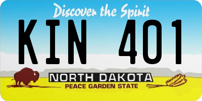 ND license plate KIN401