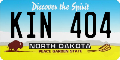 ND license plate KIN404