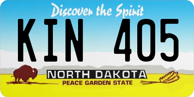 ND license plate KIN405