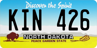 ND license plate KIN426