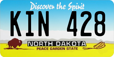 ND license plate KIN428