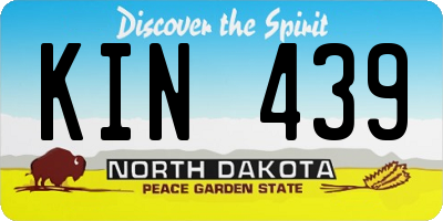 ND license plate KIN439