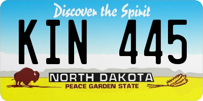 ND license plate KIN445