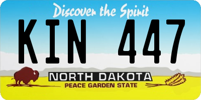 ND license plate KIN447