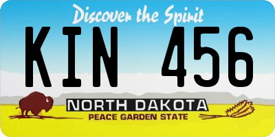 ND license plate KIN456