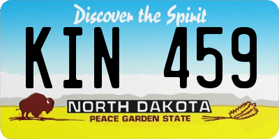 ND license plate KIN459