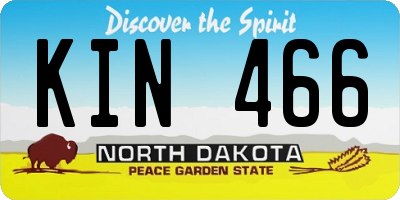 ND license plate KIN466