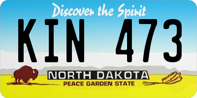 ND license plate KIN473