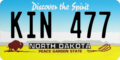 ND license plate KIN477