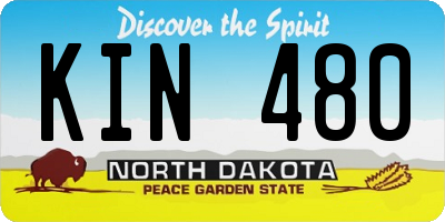 ND license plate KIN480