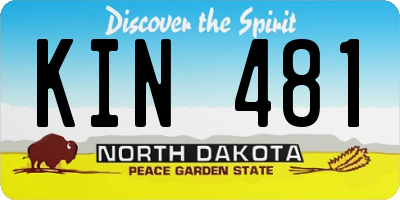 ND license plate KIN481
