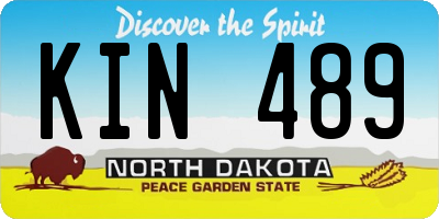ND license plate KIN489