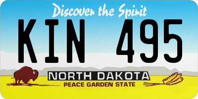 ND license plate KIN495