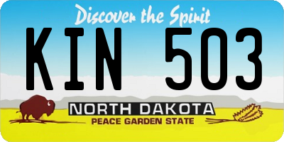 ND license plate KIN503