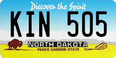 ND license plate KIN505