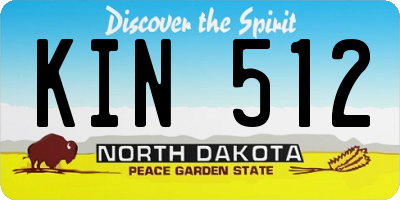 ND license plate KIN512