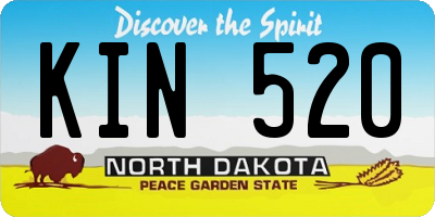 ND license plate KIN520