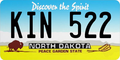 ND license plate KIN522