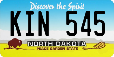 ND license plate KIN545