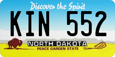 ND license plate KIN552