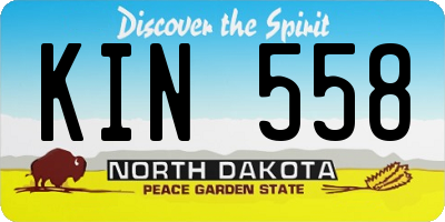 ND license plate KIN558