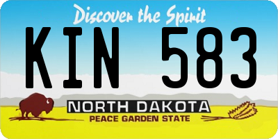 ND license plate KIN583