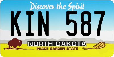 ND license plate KIN587
